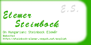 elemer steinbock business card